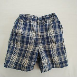 Place 1989 Blue Plaid Cotton Boys Shorts Size 2T
